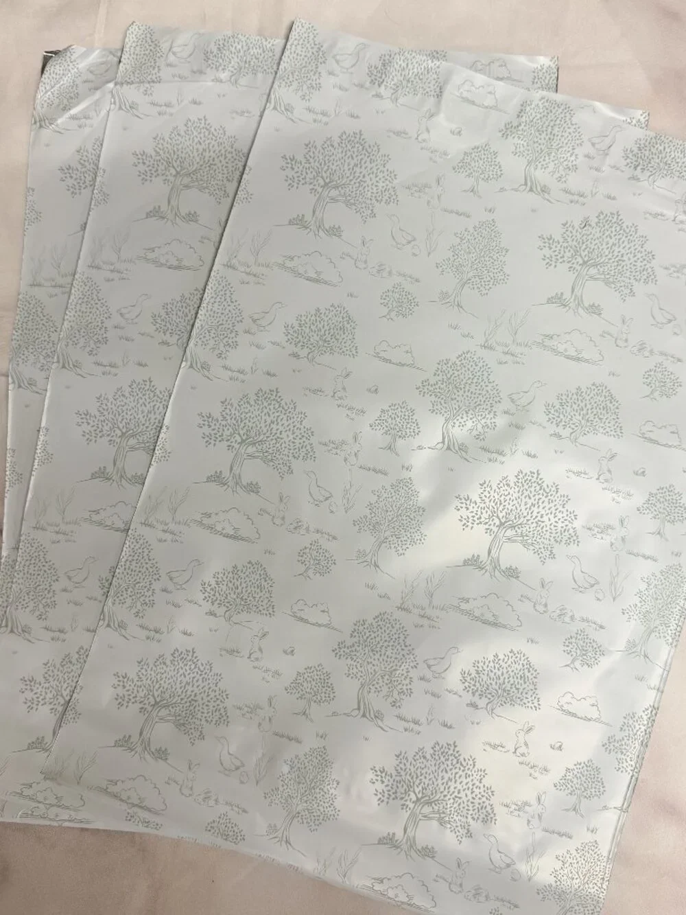 20 10x13 Green Toile designer poly mailer